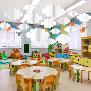 幼儿园教室天花板五一节吊饰仿真3D立体云朵挂饰商场墙面创意悬挂
