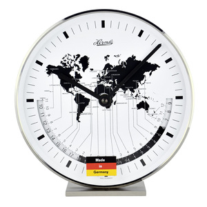 赫姆勒(hermle)薄边框世界时间居家经典座钟22704-002100土豪金