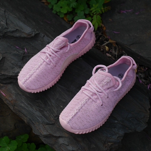 新款品牌女童夏季椰子鞋粉色套脚走路鞋跑鞋运动鞋女孩子小学生鞋