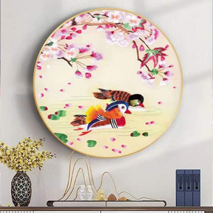 纯手工十字绣成品鸳鸯戏水幸福相伴婚礼结婚客厅画新款绣好的出售