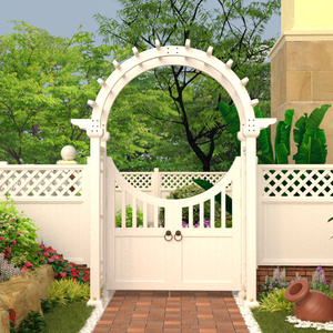 防腐木拱形门爬藤架庭院花园户外院子露台实木月季葡萄架拱门花架