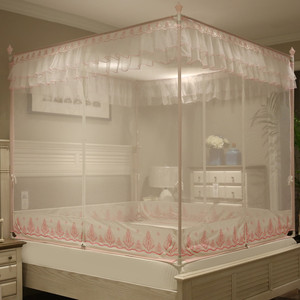 蚊帐三开门坐床式拉链1.5/1.8m床蒙古包双人家用方顶加密加厚支架