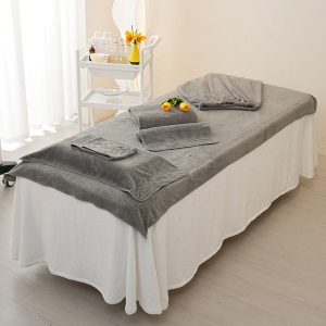 明也美容院床单纳米绒毛巾包头浴巾裙单件套装皮肤管理厚冬定logo