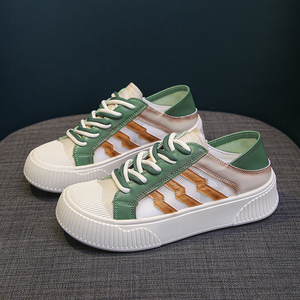 鞋香阁123淘宝两只不一样的鞋子女鸳鸯潮鞋2019双色阴阳女鞋帆布