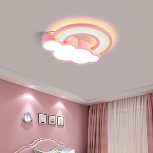 儿童房吸顶灯创意卡通彩虹云朵公主房间灯简约温馨男孩女孩卧室灯