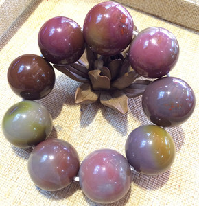 旭荣祥 精品 盐源五彩玛瑙 大珠手串 手工珠子 大小:2.9cm左右