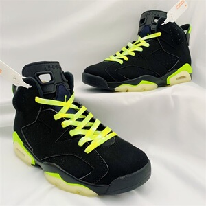 适配aj6黑绿电光绿黄绿海岛扎染腰果花渐变冰淇淋星空火焰鞋带