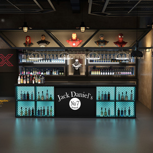 工业风酒吧吧台烧烤店火锅烤肉店前台服装店餐厅饭店收银台接待台