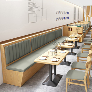 主题餐饮饭店火锅店食堂西餐厅咖啡厅靠墙卡座沙发桌椅组合定制