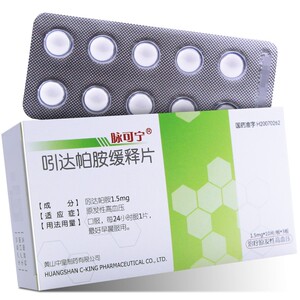 脉可宁 吲达帕胺缓释片 1.5mg*30片/盒 原发性高血压
