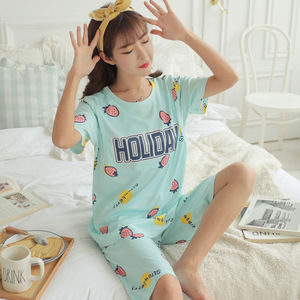 2021奶妈哺乳衣服夏天母乳睡衣喂奶夏款月子服6j月份产后怀孕期产