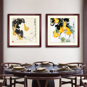 五福临门中式齐白石水墨招财客厅装饰画入户玄关走廊挂画餐厅壁画