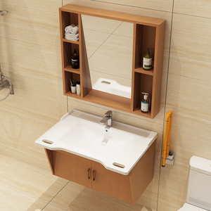 定制养老院洗手台盆镜柜一体浴室柜康养中心敬老院适老化台盆柜子