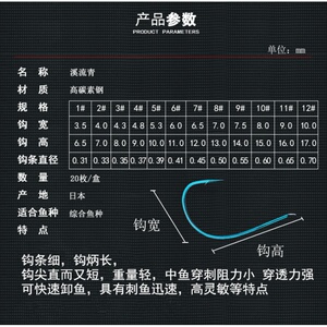 日本进口新款特研溪流鱼钩有倒刺日本进口散装鱼钩细条打扁鱼钩红