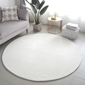 白色地毯圆形客厅ins沙发垫短绒卧室衣帽间婚纱店服装店拍照地垫
