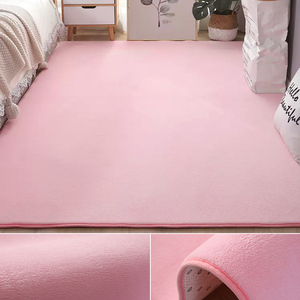 短绒粉色地毯少女卧室床边毯公主房间床前垫子满铺大面积客厅地垫