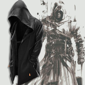 刺客风衣服信条秋冬季长款暗黑系加绒卫衣男巫师帽衫斗篷披风外套