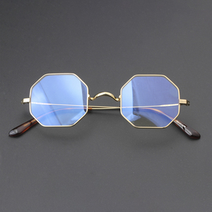 个性八边形眼镜框纯钛眼镜架男无鼻托一山鼻托镜架配近视镜女5114