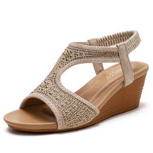 漫步佳人女鞋旗舰店女兆得物正品惠特月牙儿名典夏季新款平底凉鞋