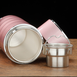 老凤祥正银水杯999纯银杯子60克纯银内胆杯细腰雪花银杯保温银茶