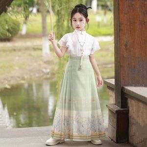 女童古装套装马面裙薄款夏季儿童童装改良明制汉服古风唐装中国风