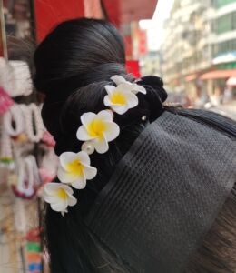 云南傣族鸡蛋花头花发簪新款泰国盘发饰品服装配饰舞蹈表演泼水节