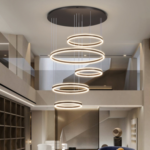 现代简约轻奢高档楼中楼复式楼别墅中空跃层挑空客厅灯led大吊灯