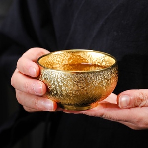 金色建盏鎏金鎏银茶杯陶瓷家用主人杯茶盏金建盏个人杯品茗杯茶碗
