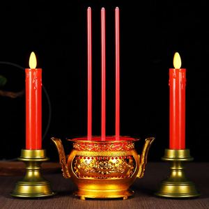 仿真电子蜡烛上坟用的灯清明节祭祖祭奠电子灯扫墓祀用香炉长明灯