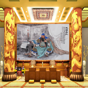 关公背景墙壁纸