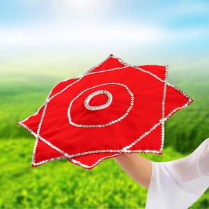 手绢花二人转麻纱舞蹈考级专用一对东北秧歌红手帕八角巾儿童跳舞