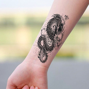 龙防水纹身贴花臂男女持久仿真刺青贴苍龙青龙半臂腿部胸前纹身贴