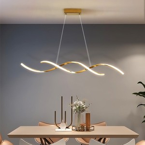 新款现代简约餐厅吊灯艺术轻奢创意个性不锈钢客厅极简餐厅吧台灯