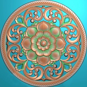 精雕图 灰度图 浮雕图 西洋花 欧式洋花 圆形洋花门花26