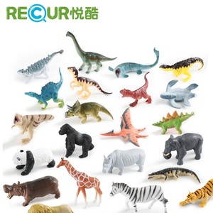 Recur正品 仿真野生动物模型儿童恐龙玩具男女孩过家家狮熊猫老虎