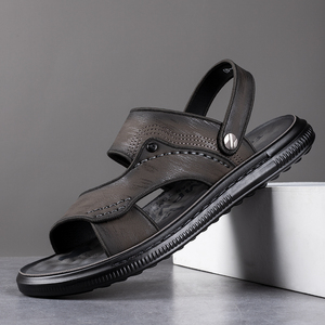 意尔康凉鞋男真皮