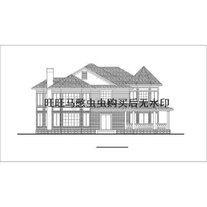 两层北欧风格别墅建筑设计图（含效果图）cad图纸dwg图