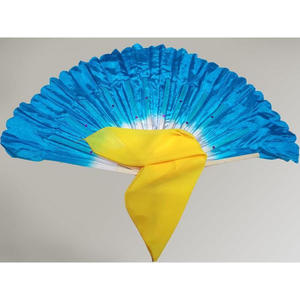 舞蹈考级丝巾舞蹈考级用品道具8寸仿扇子舞蹈手绢丝巾蓝色扇舞蹈