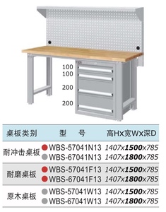供应Tanko上海天钢WBS-57041W13轻型榉木工作桌/台，1500*785*140