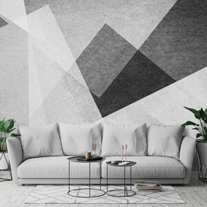 现代简约北欧黑白几何图形墙纸客厅电视背景墙壁纸影视墙壁画墙布