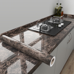 厨房防油防火耐高温贴纸自粘灶台防水贴膜加厚pvc大理石台面桌面