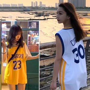 詹姆斯球衣假两件女生短袖23号湖人库里科比定制背心欧文11篮球服