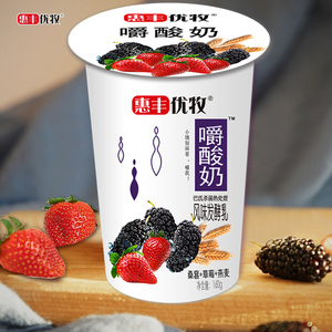 惠丰优牧嚼酸奶草莓桑葚燕麦酸奶益生菌鲜奶早餐奶水果杯装嚼酸奶