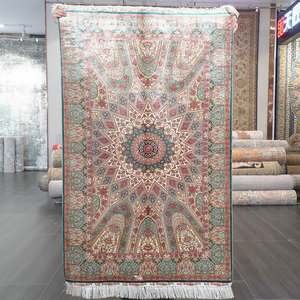 手工地毯90x150cm手工真丝波斯地毯真丝地毯客厅地毯卧室别墅地毯