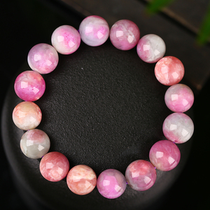 梦婷 南非天然老料樱花粉舒俱来苏纪石 大颗粒糖果单圈手链手串