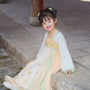 【西子问】汉服女童春秋国风古装汉元素儿童礼服改良中式襦裙沐婷