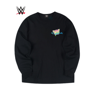 wwe潮牌2021秋季新款90s系列印花圆领套头宽松卫衣长袖t恤男