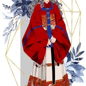 柒月原创【河山卷】汉服女明制绣花琵琶袖方领一片式印拜年马面裙