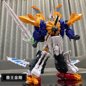 兽王金刚儿童男孩变形益智拼装积木玩具合体模型组合机器人五合体