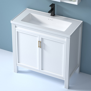 加厚太空铝落地式浴室柜组合40cm宽卫生间超窄洗手盆柜洗漱台一体